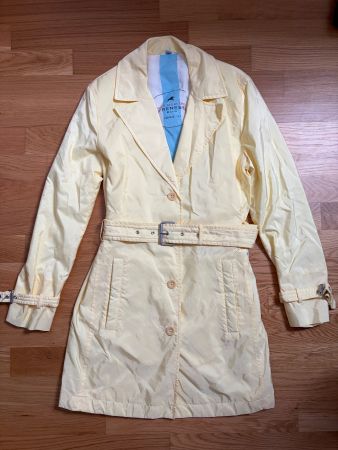 Strenesse Gr 40 Butter Yellow Trenchcoat Colorful Fun Herbst