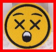 Smiley Aufnäher Tot Tod Death Badge Mord Friedhof Grabstein
