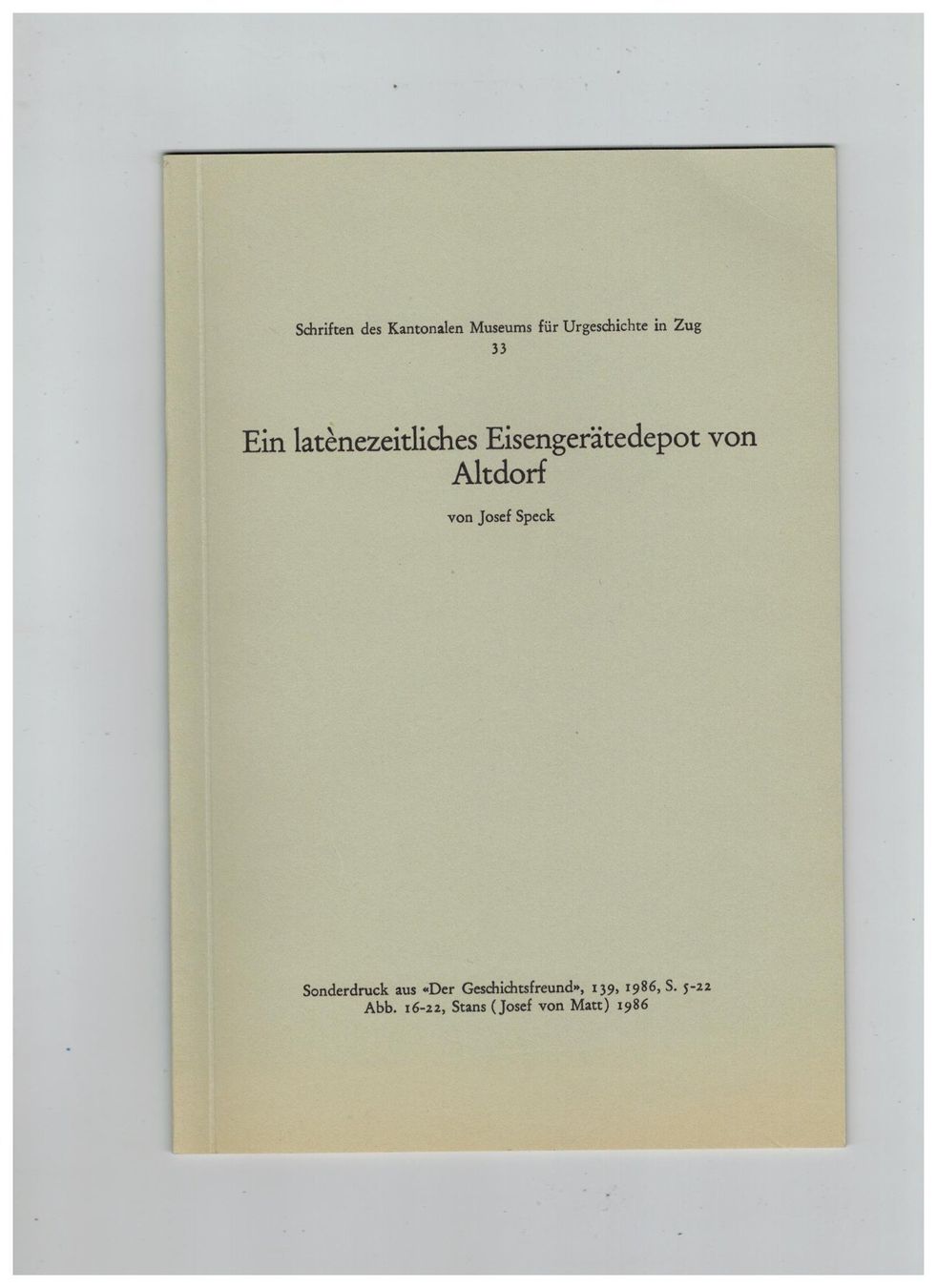 Libri: Archäologie: Eisengerätdepot Altdorf – Nuovo (secondo la descrizione) da Biel-Benken BL venduto da rud_yc8p
