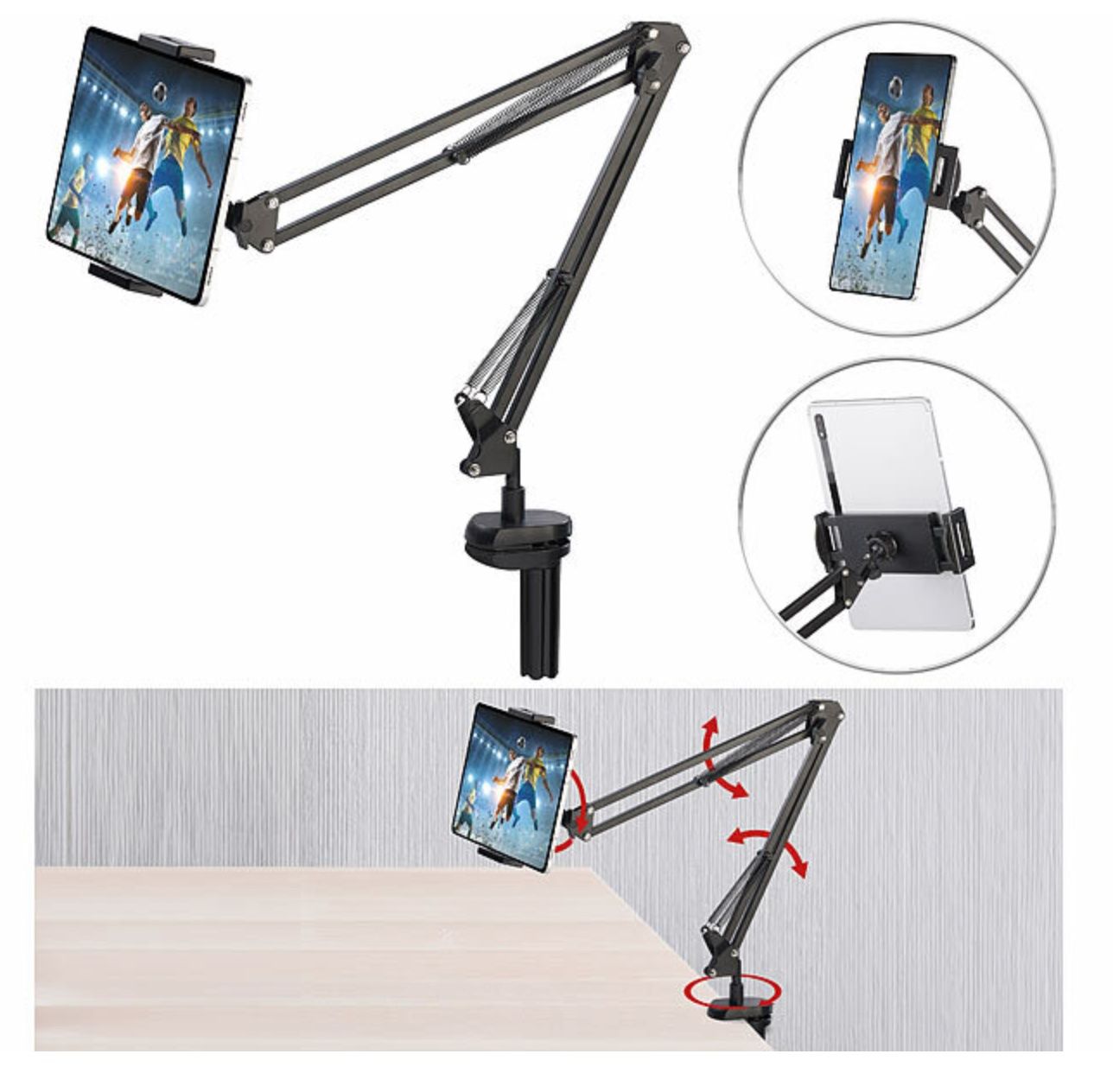 Bildschirmhalterung: Tablethalter Tische: Universal-Tablet-Halterung bis 12,9" – Neu und originalverpackt aus Bülach von StoreInShop.com