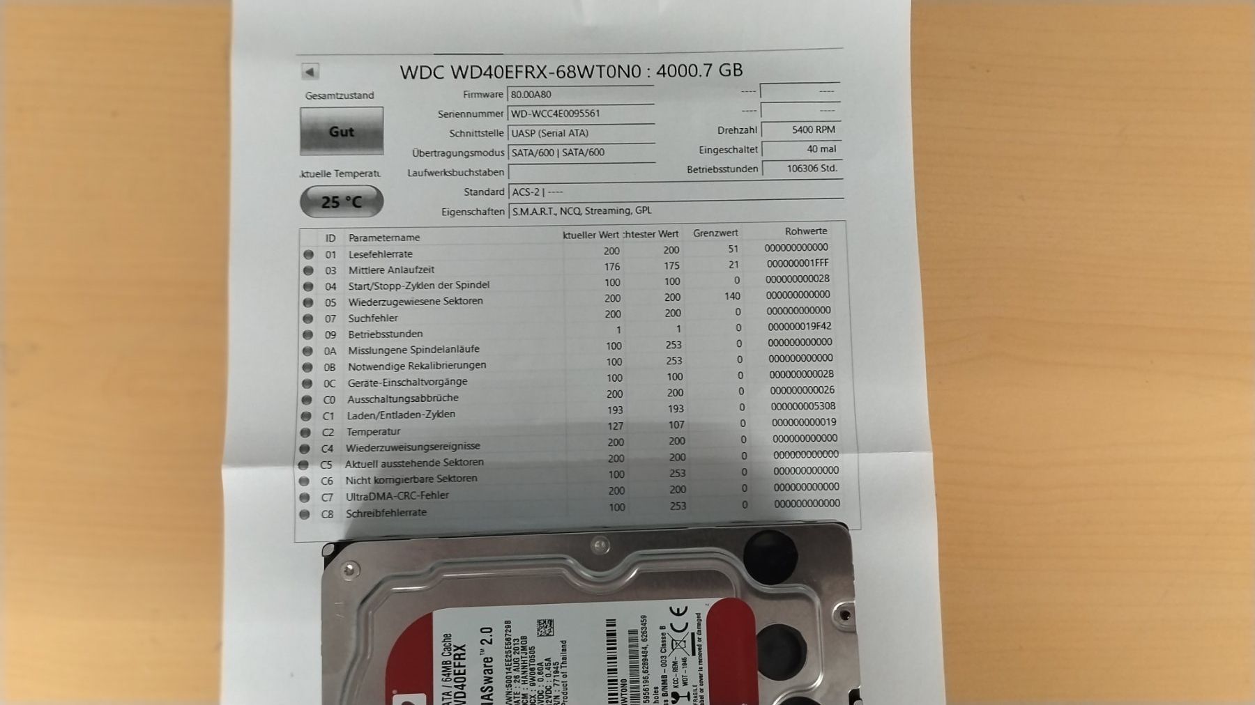 Western Digital Dischi rigidi: WD 4TB NAS Hard Drive WD40EFRX gewipt – Usato da Wallisellen venduto da mic_gg2g 1