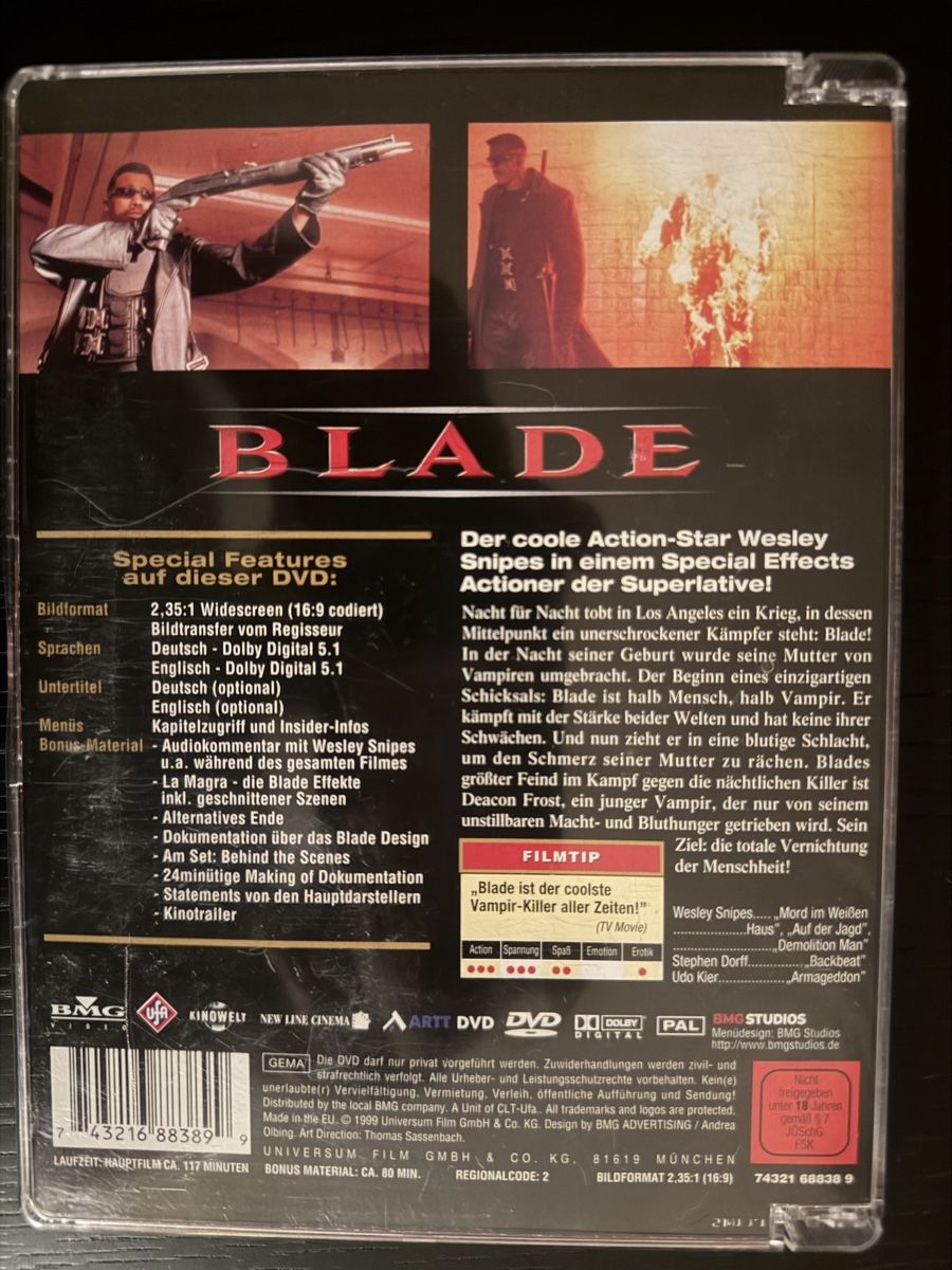 Alle DVDs: Blade Deluxe Widescreen Edition guter Zustand – Gebraucht aus Lausen von EisAmStiel94 1