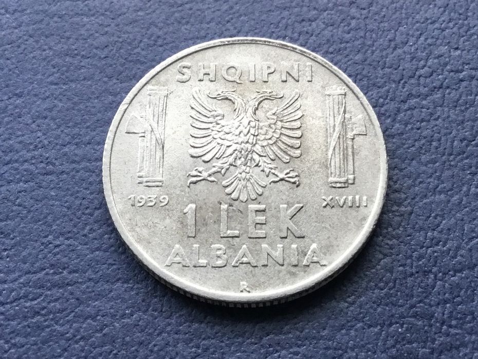 Tutti le monete: 1 LEK Albania 1939 XVIII – Usato da St. Margrethen SG venduto da alfapeugeot10 2