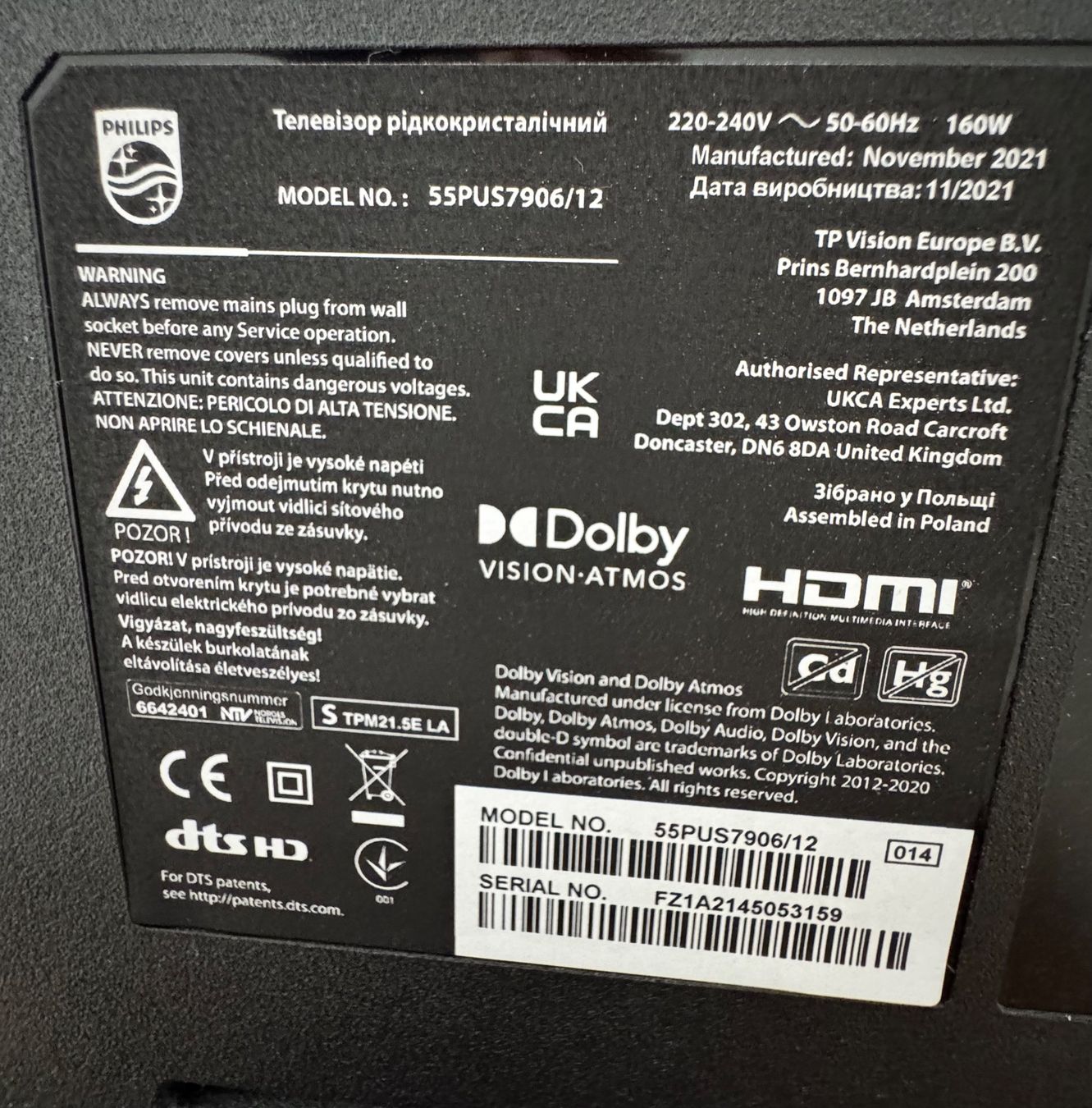 Samsung Televisori: TV Philips 55 Zoll schwarz – Usato da Celerina venduto da Nivotrade 2