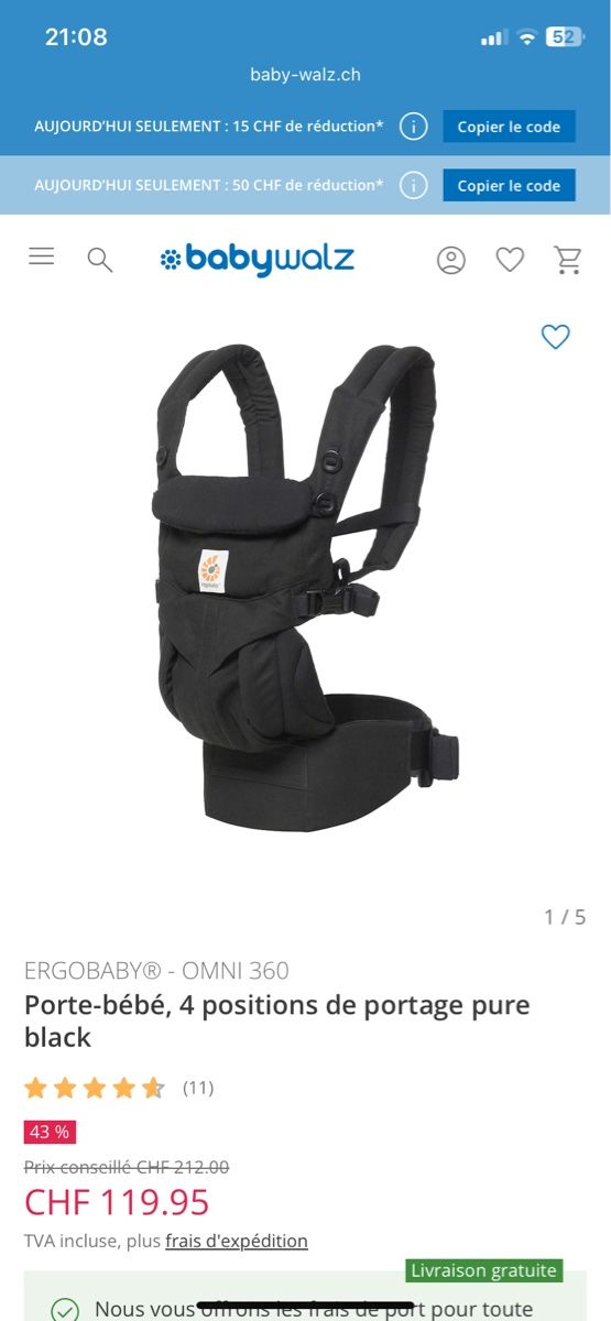 Ergo Baby Marsupi portabebè: Porte-bébé ergobaby – Usato da Kehrsatz venduto da jessica.vauthey