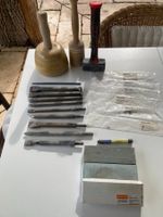 Steinmetzwerkzeug divers mit Schlägeln gebraucht