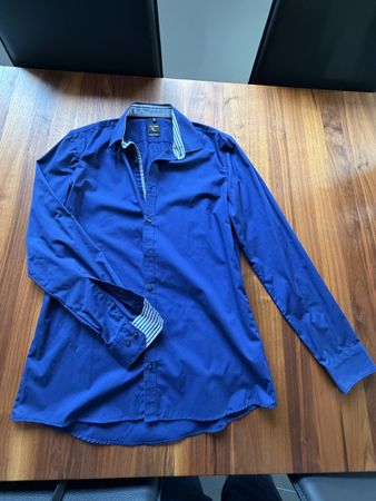 Herren Hemd Olymp No.6 Super Slim blau Grösse 42 16.5