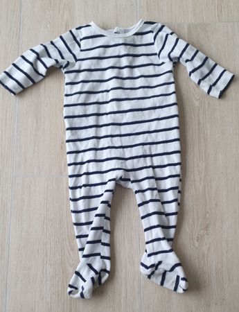 Pyjama bébé rayé d'hiver, taille 12mois, très bon état
