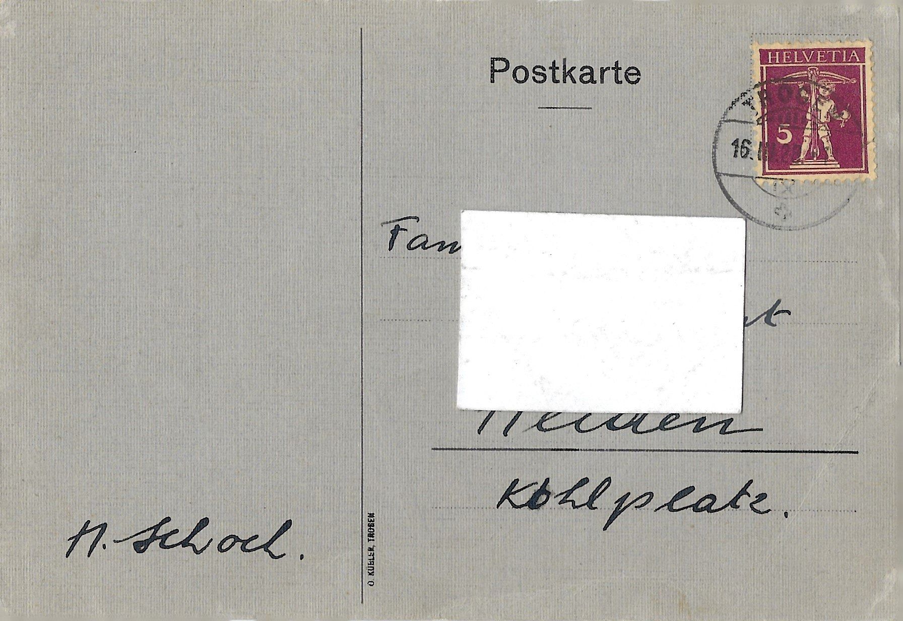 Cartoline postali: Trogen:  MATURA  1928 – Usato da Bütschwil venduto da Jackson1A 1