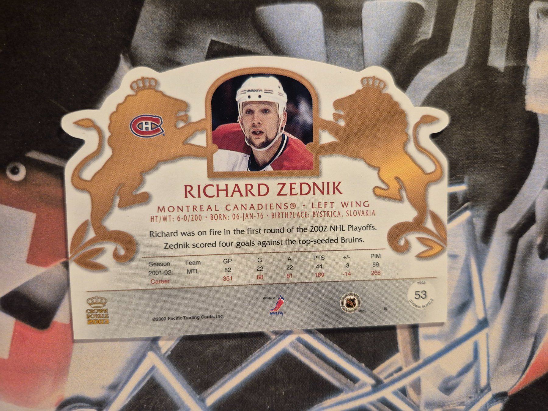 NHL Carte collezionabili: NHL Richard Zednik Montreal Canadiens – Usato da Treiten venduto da Sauber73 1