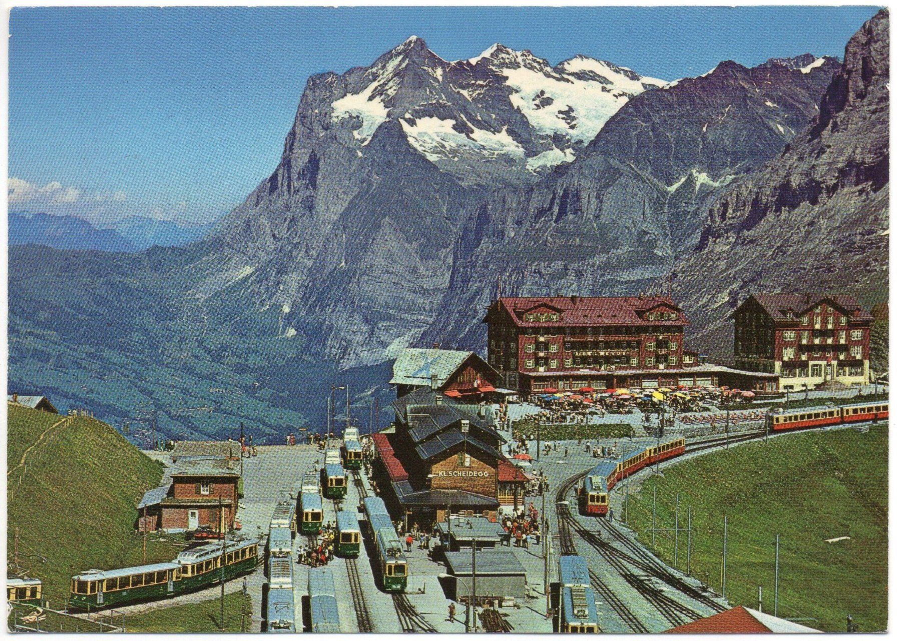 Cartoline postali: GRINDELWALD KLEINE SCHEIDEGG Bahn Bahn Bahn – Usato da Jona venduto da philajona