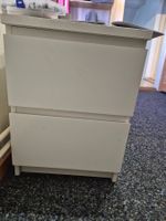 Malm Nachttisch mit zwei Schubladen weiss gebraucht