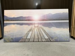 See Landschafts-Wandbild, Leinwandbild, 140x70cm, neuwertig