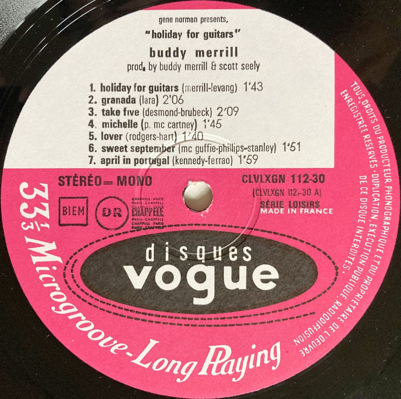 Dischi in vinile: BUDDY MERRILL - HOLIDAY FOR GUITARS – Usato da Bottens venduto da hotter-than-hell 2