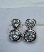 Boucles d'oreille argent avec diamants moissanite de 1 ct
