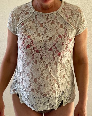 Top weiss M Spitze ZARA durchsichtig transparent (Nr. 33)