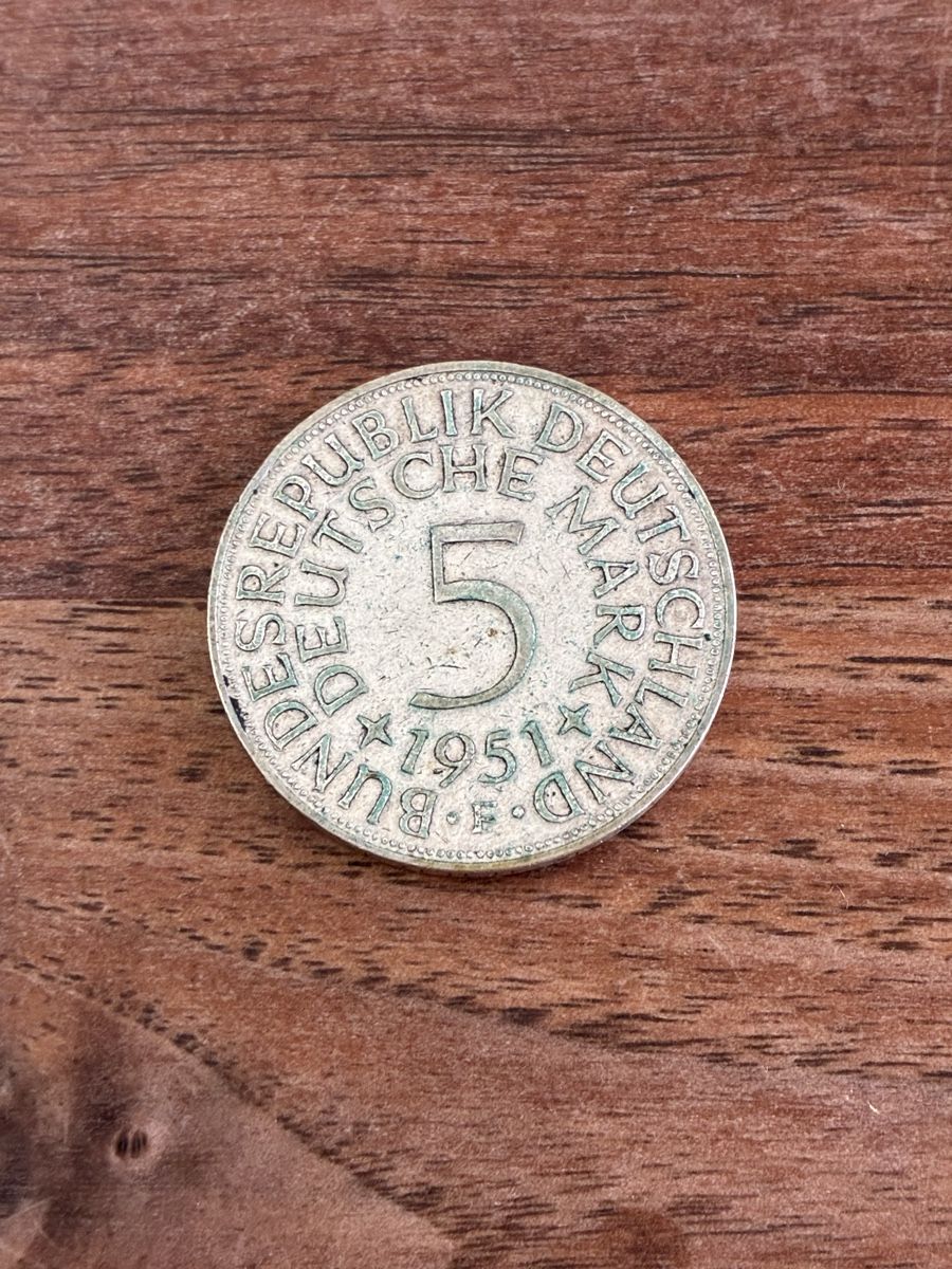 Tutti le monete: 5 Deutsche Mark 1951 – Usato da Emmen venduto da Veneo.