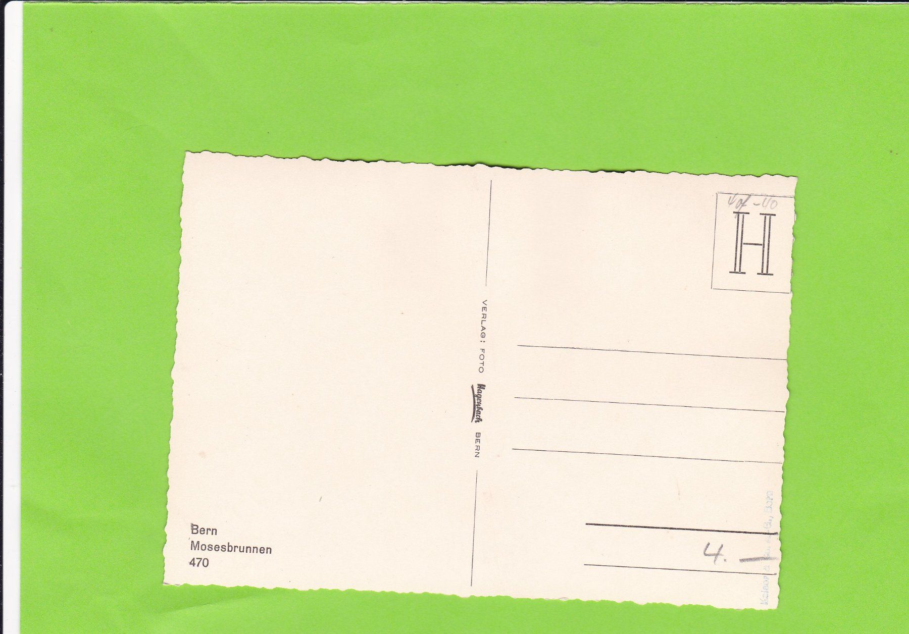 Cartoline postali: Bern-Mosesbrunnen – Usato da St. Peterzell venduto da neckertal 1