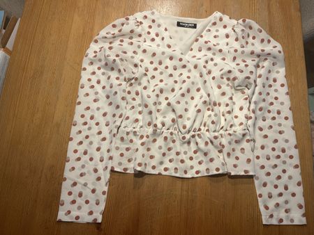  Bluse Punkte Weiss Grösse S