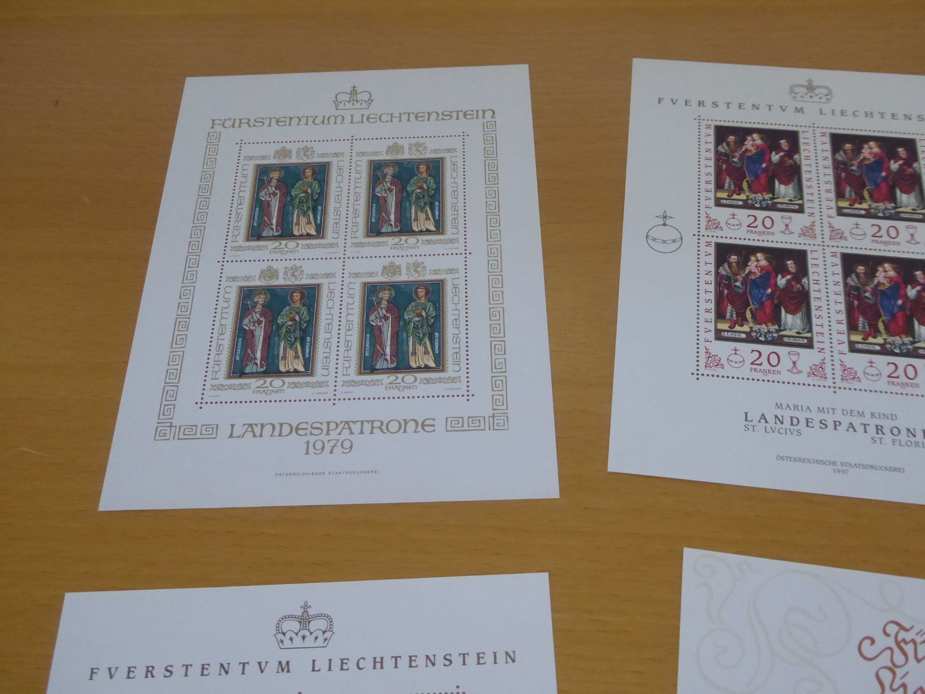 Alle Briefmarken: 4 Bögen Liechtenstein - Höchstwerte – Gebraucht aus Rothrist von swisstools 3