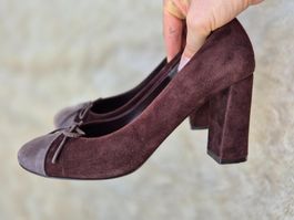 ANDY JLLIEN PUMPS  LEDER 40,5 SCHLEIFE SCHUHE TOP ZU JEANS