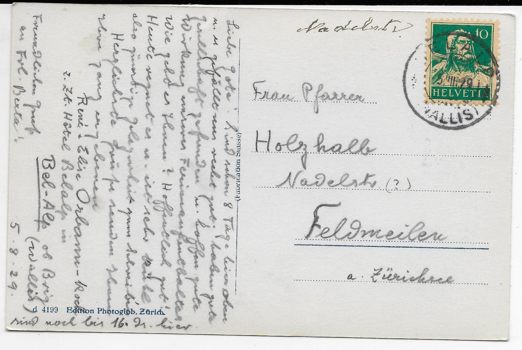 Cartes postales: Belalp mit Aletschgletscher – D'occasion à Hefenhofen par Richsalz 1