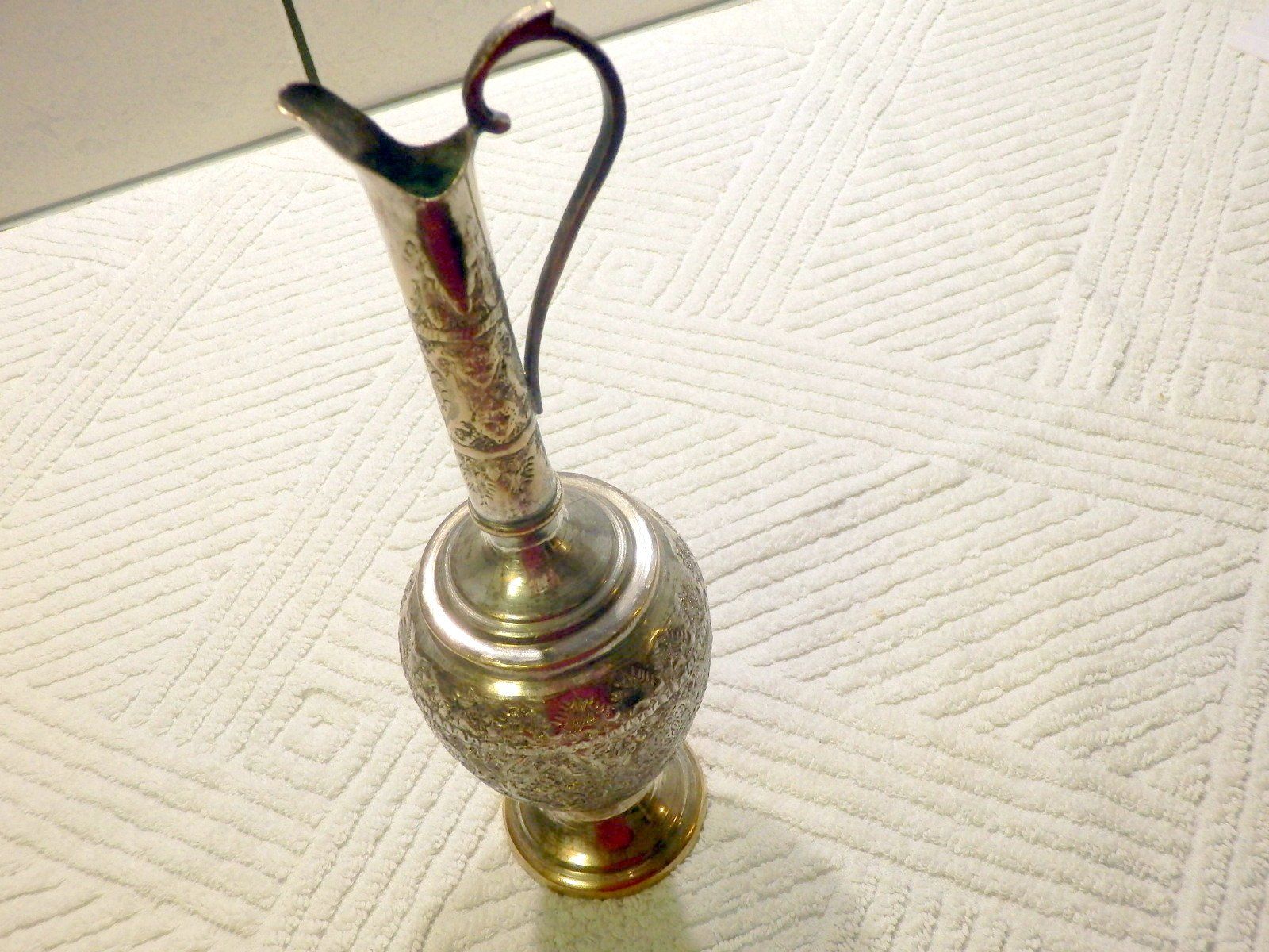 Caraffe: Wasserkrug, persisch, ziseliert, Metall versilbert, 24.5cm H – Usato da Ueberstorf venduto da dinbau 4