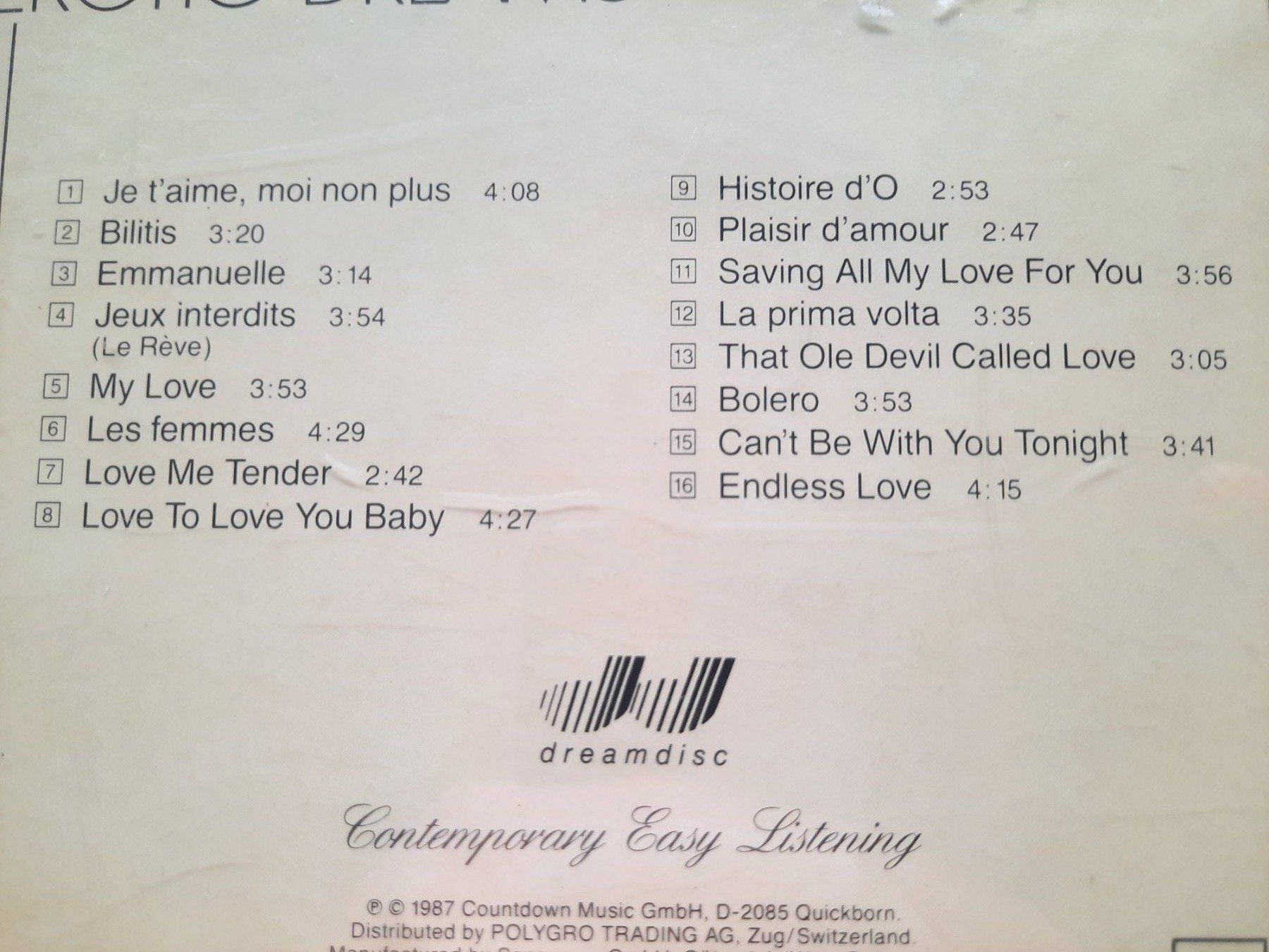 CDs: CD Erotic Dreams - Compilation 1987 – D'occasion à Pully par bro_n52j 4
