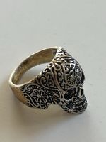 Ring Totenkopf Muster silberfarben(S35)