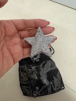 Deko Sternen Set silber Glitzer klein mit Beutel