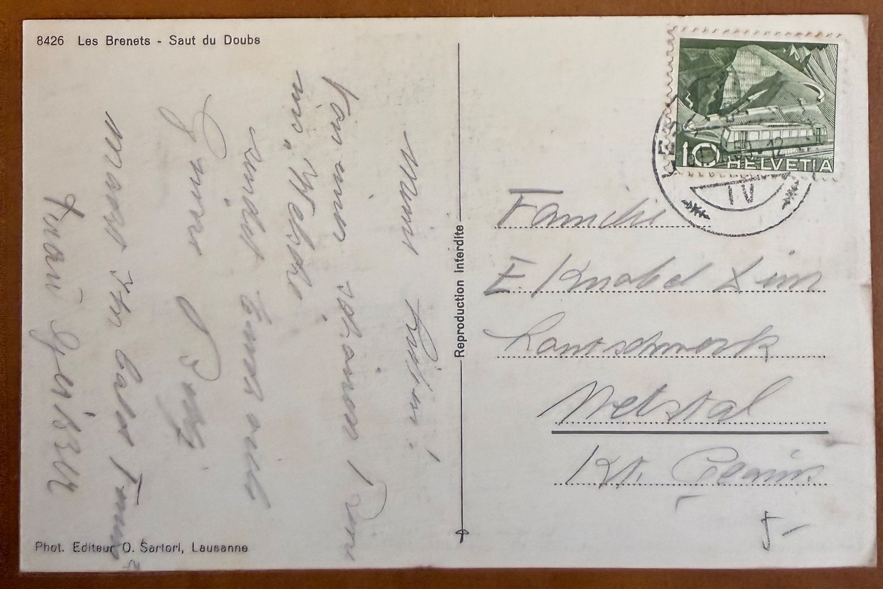 Cartoline postali: Les Brenets - Saut du Doubs. 1950 – Usato da Lutry venduto da Ediego 1
