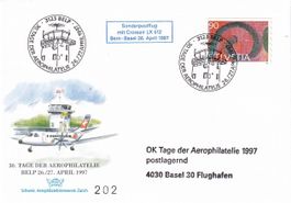 Tag der Aerophilatelie 1997 Belp, Sonderflug Bern - Basel