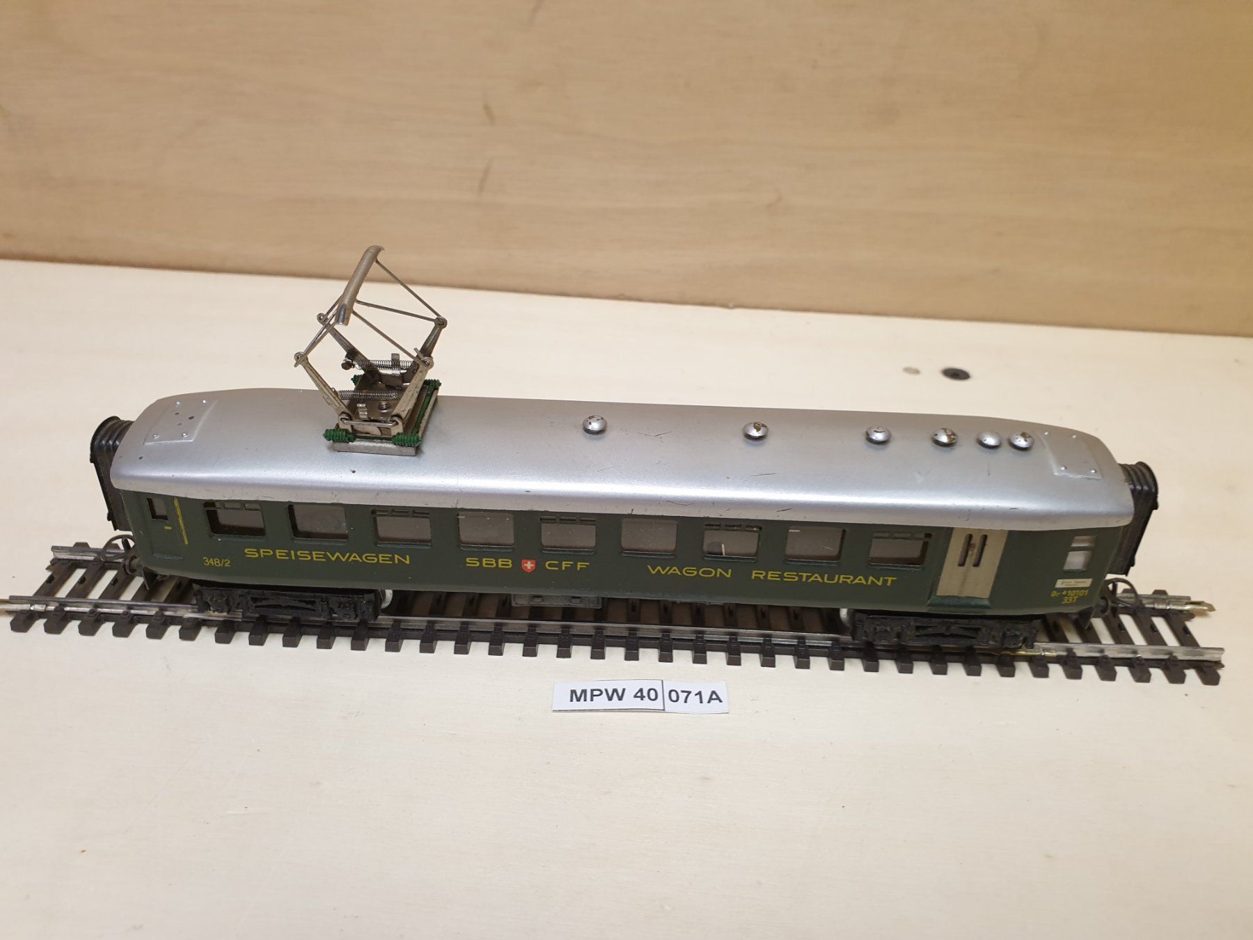 Märklin Modellini di ferrovie: M 348/2 - SBB Oldtimer Speiswagen - Blech - Dr 4 10101 – Usato da Waengi venduto da Bosu 1