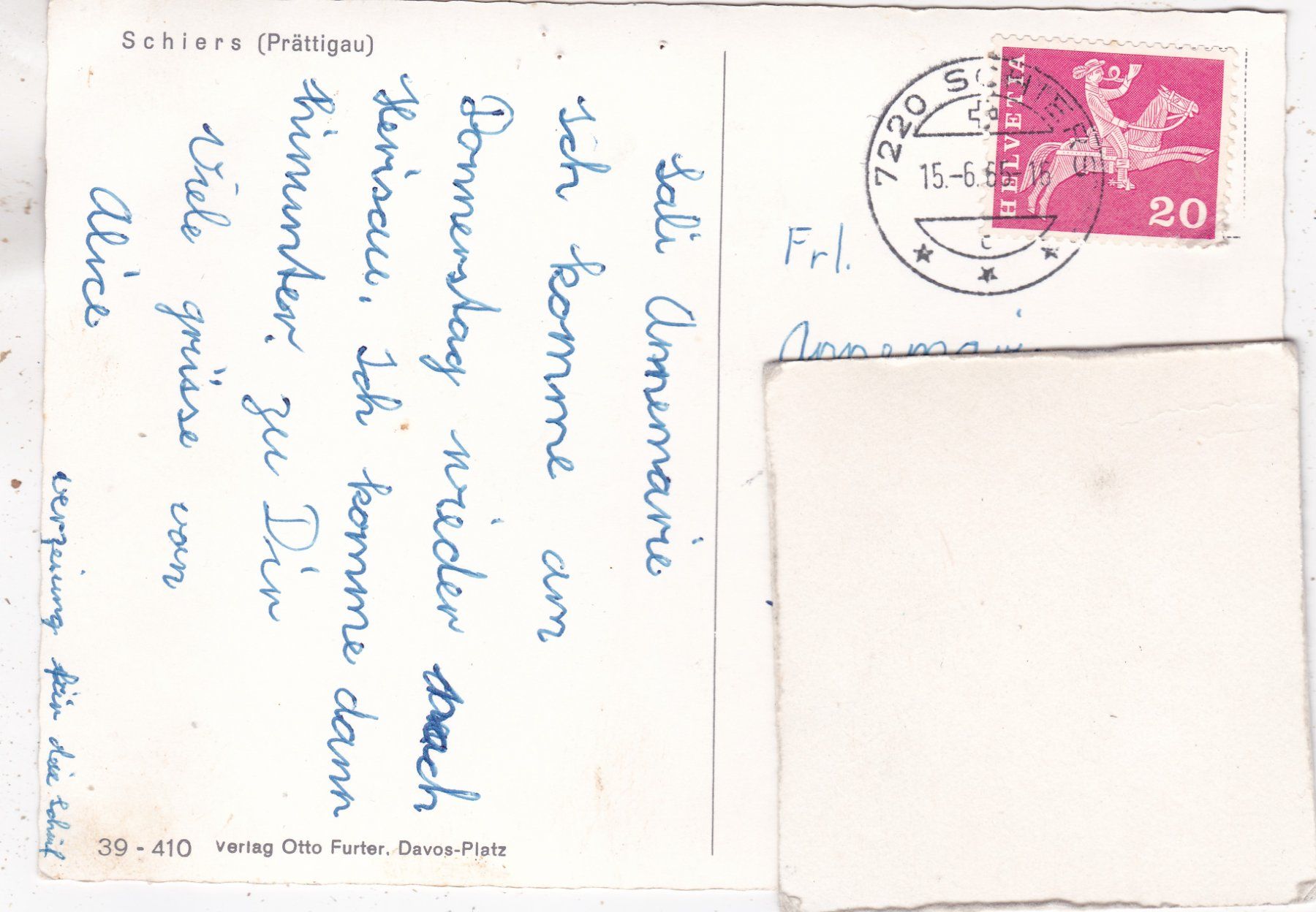 Cartoline postali: Schiers Prättigau 1965 – Usato da Herisau venduto da Lisegrat2008 1
