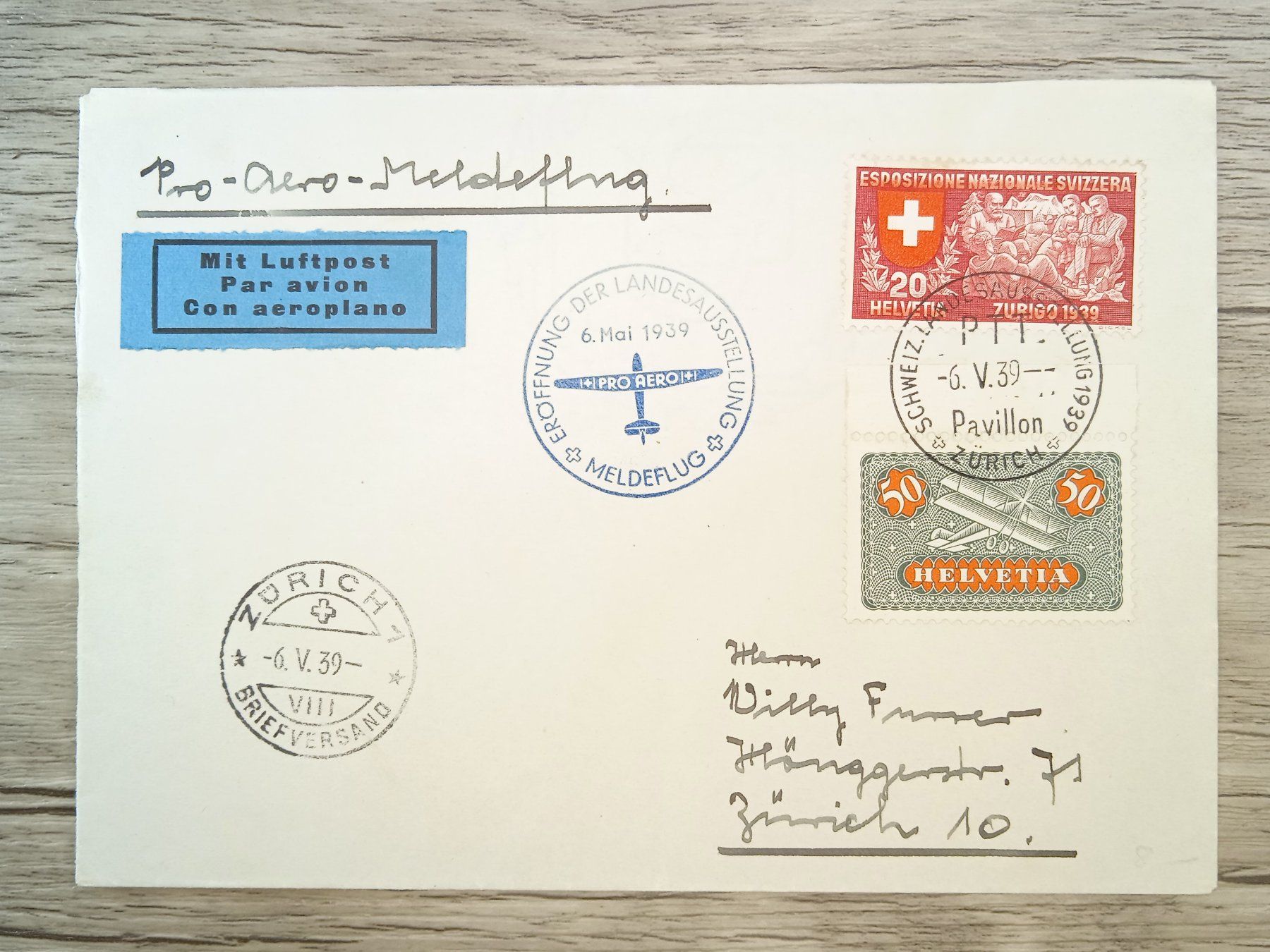 Tutti i francobolli: TR66 Enveloppe + Timbre Suisse 1939 – Usato da Cousset venduto da Patrick_Collections