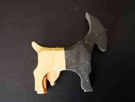 Holz Ziege schwarz-weiss 🐐