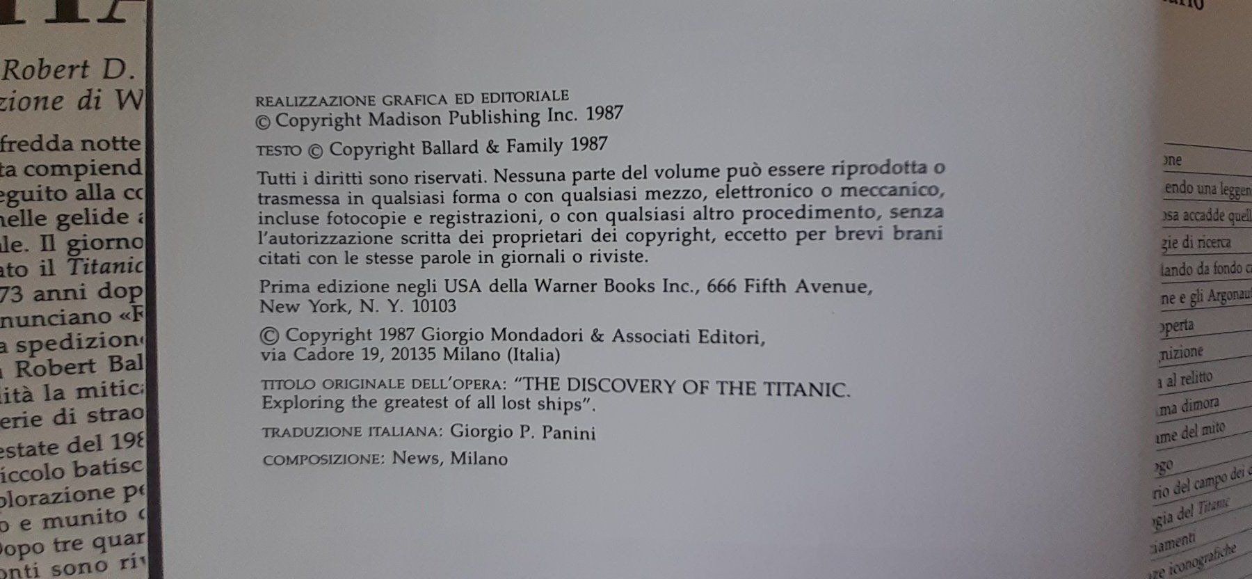 Bücher: Titanic - Il ritrovamento Ballard – Gebraucht aus Mörschwil von lindaswunderkiste 2