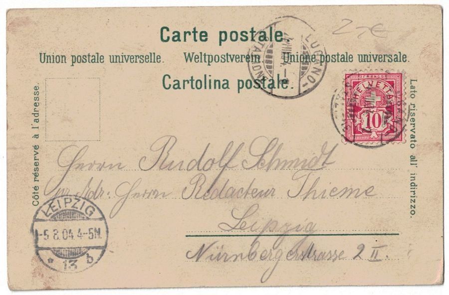Cartes postales: Lugano e Monte Bré, circolata 1904 – D'occasion à Frauenfeld par POML 1
