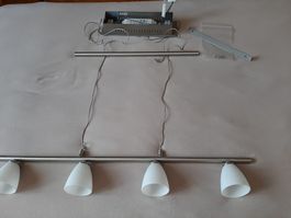 Deckenlampe mit 4 Spots, Metall, Glas - Top Zustand!
