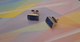 Silber  Ohrstecker Lapislazuli.8x5mm.