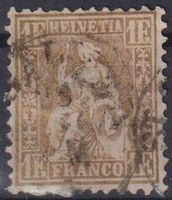 Sitzende Helvetia "1Fr.", Nr.36b, SBK 800.-+++