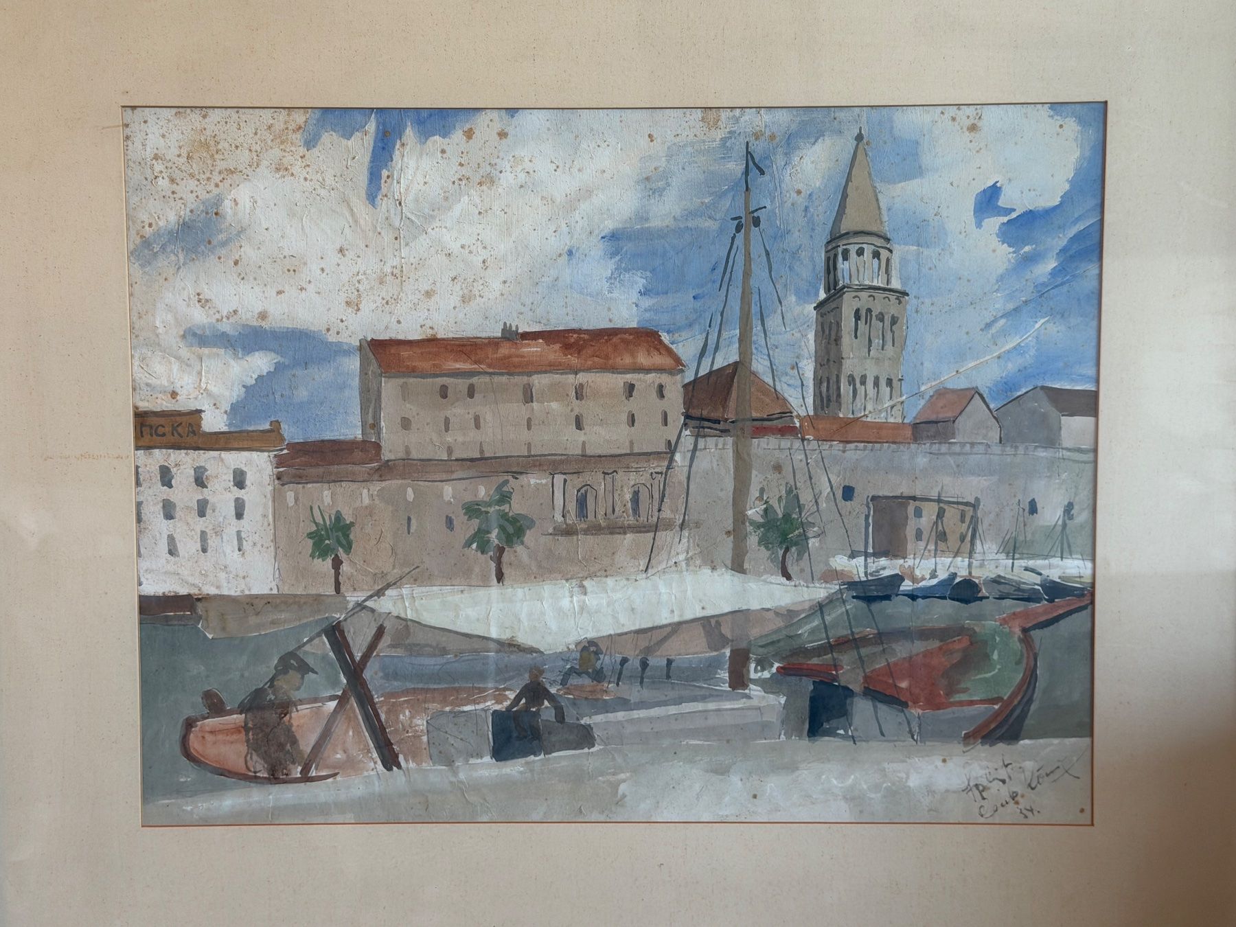 Gemälde: Carlo König 1900-1970 Basel Aquarelle Split 1934 – Gebraucht aus Basel von PAUL_ART 2