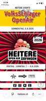 2 Tickets Heitere Open Air Zofingen für 6. und 8. Aug. 2026