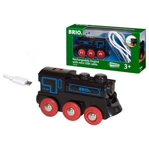 BRIO 33599 Akku-Lok Mit Mini-USB – Schwarze Dampfoptik & BRIO 33683000 Hängebrücke – Flexibles 2-in-1 Brückenset Für Kinder Ab 3 Jahren