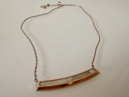 Fossil, Collier, Rosegold mit Perlmutt, neuwertig
