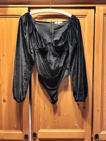 Body Missguided noir en velours, taille 34 /XS