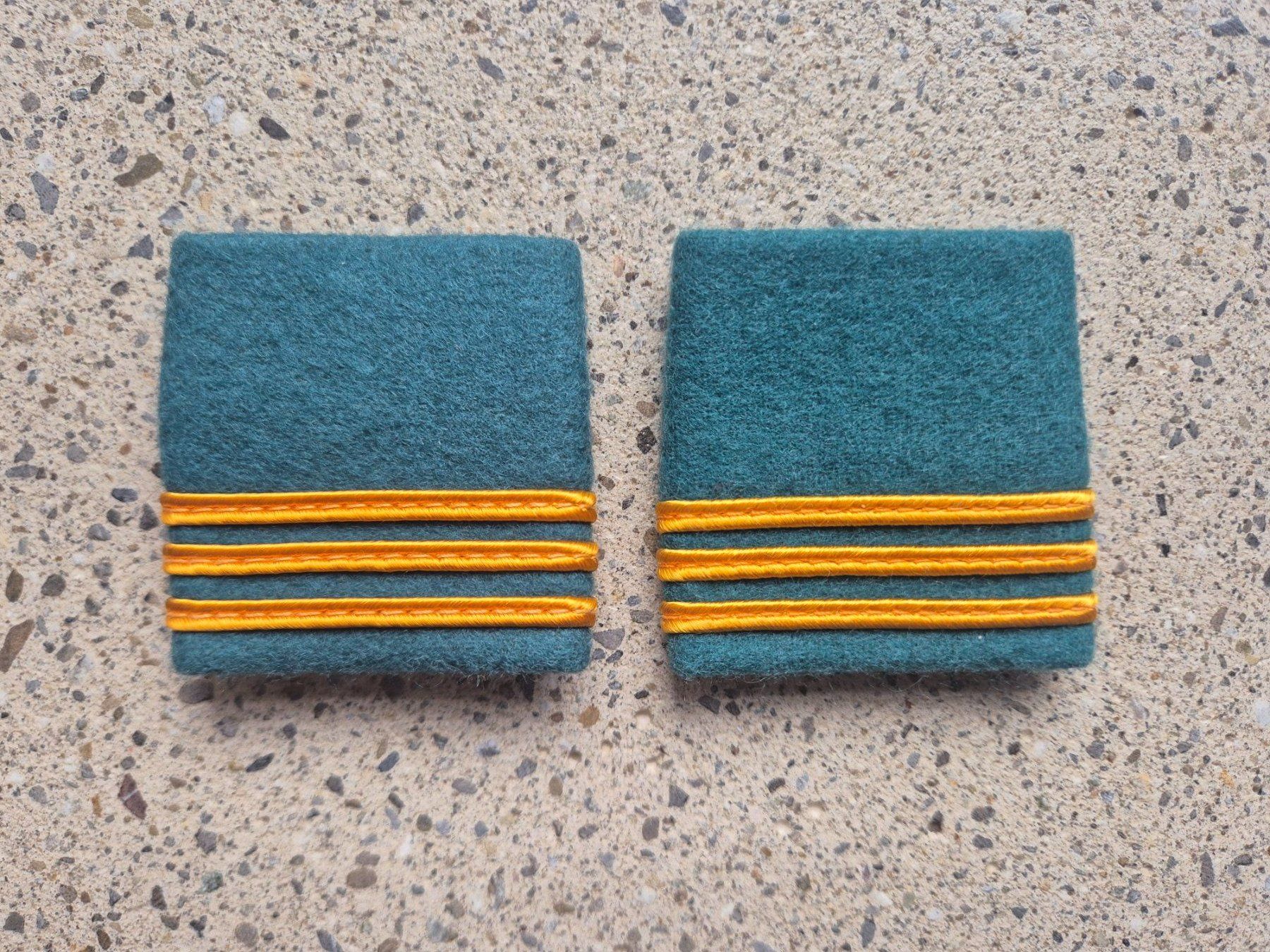 Schweizer Armee Placchette & Badge:  Gradabzeichen Patten Set Hauptmann Verpflegung – Nuovo e nell'imballaggio originale da Riedholz venduto da fr_sIruP