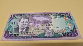 Jamaika Banknote - 100 Dollar Schein - Selten - Top!1993