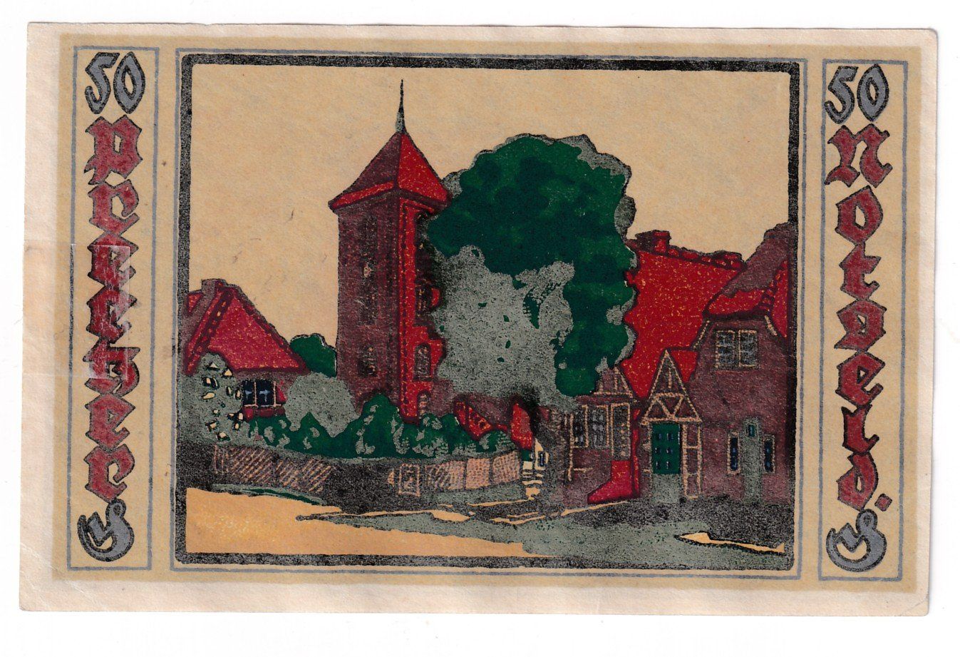 Banknoten: Deutschland 50 Notgeld 1921 s – Gebraucht aus Neuchâtel von karlpierrino