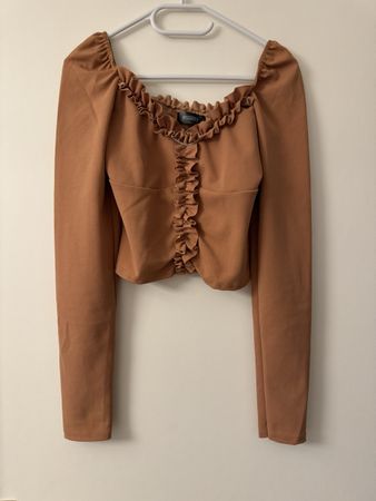 Top Missguided, couleur camel, taille M - Élégant!